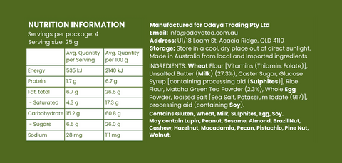 ODAYA Matcha Cookies 100g